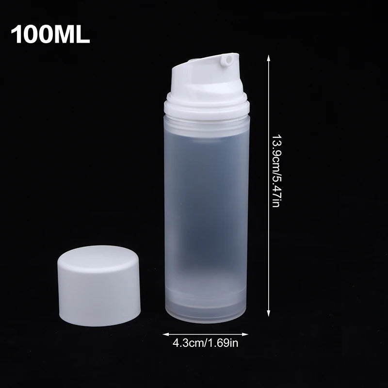 Frosted Refillable Travel Pump Bottle | Airless Lotion Dispenser