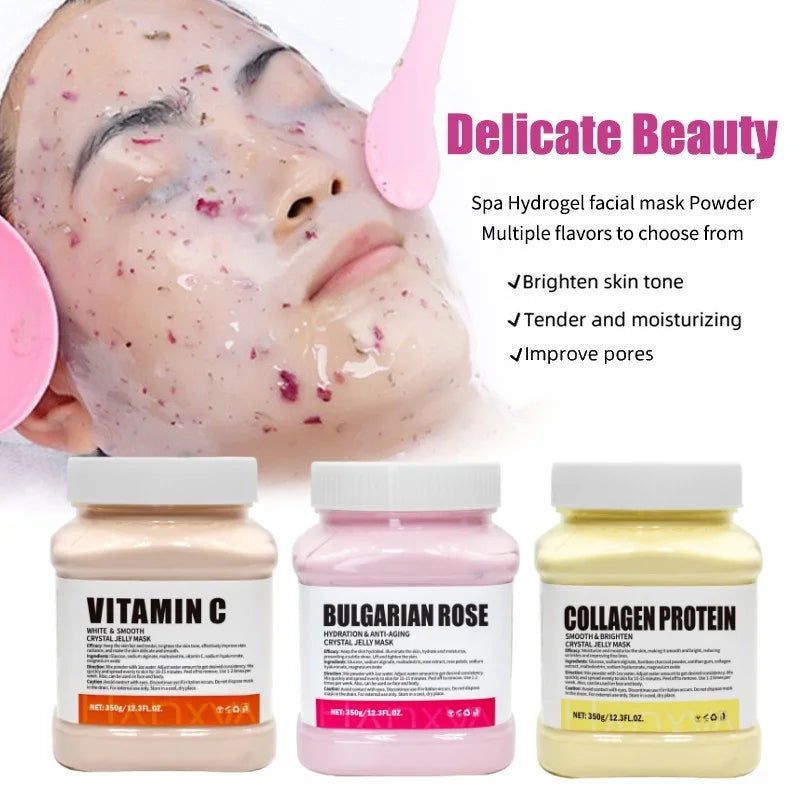 Jelly Face Mask Powder – Hyaluronic Acid, Vitamin C & Rose Collagen