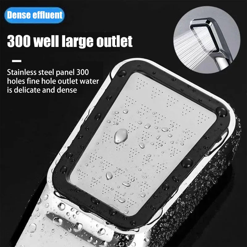 High-Pressure Shower Head | 300 Outlets & Universal Fit