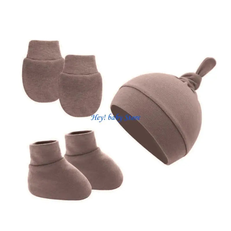 Newborn Baby Cotton Hat Mittens & Socks Set | 0-12 Months