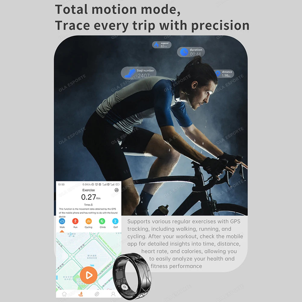 2026 Smart Ring Health and Sleep Tracker Heart Rate Blood Oxygen Monitor Brush Video 5ATM Waterproof Multi Sports Men Women Ring Peaceful Pleasures Health and Wellness