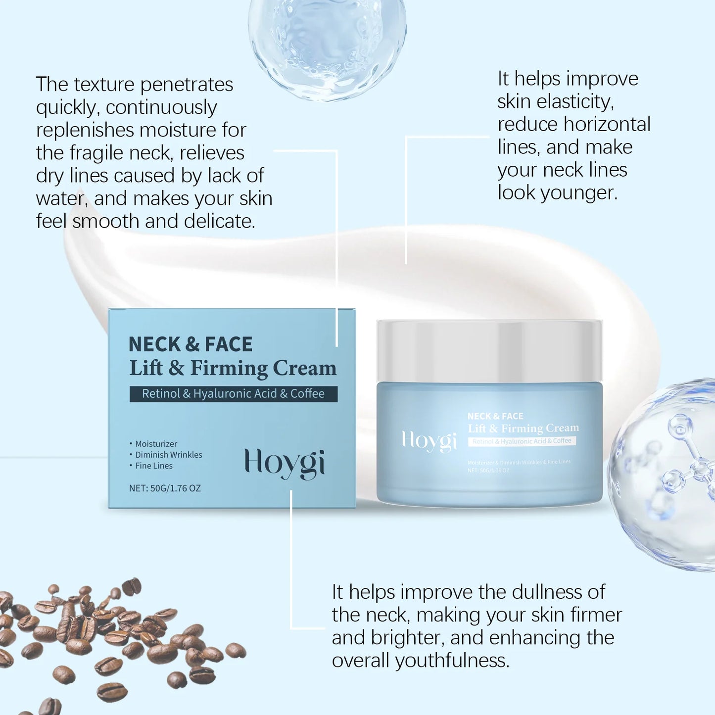 Retinol Firming Neck Cream | Hexapeptide & Collagen, 50mL