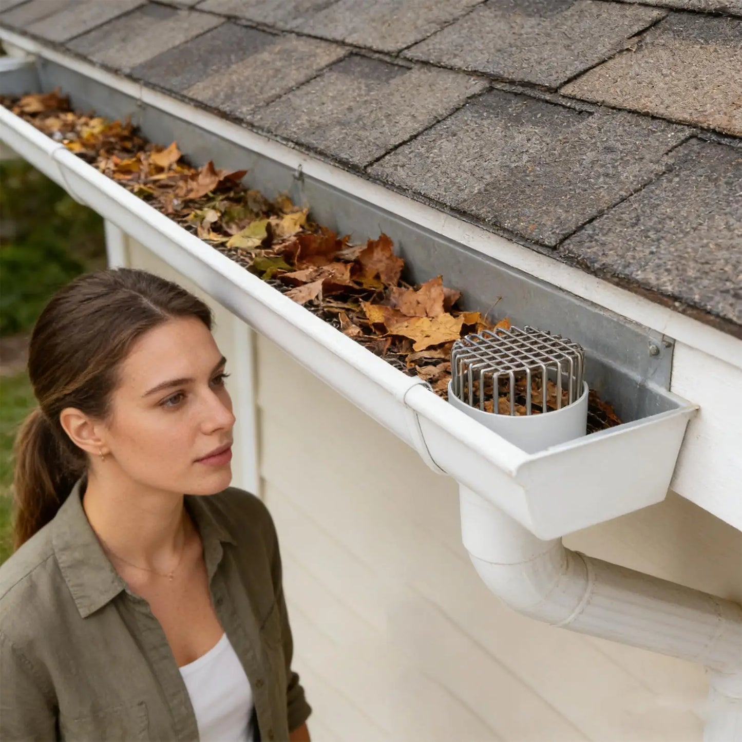 Adjustable Stainless Steel Downspout Guard | Anti-Clog Filter