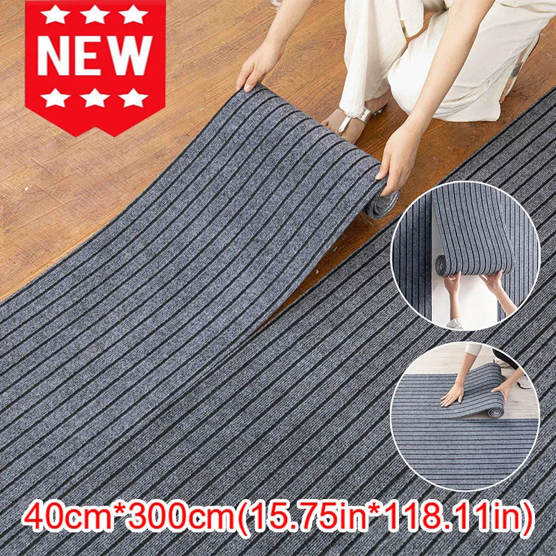 Non-Slip Striped Kitchen & Hallway Floor Mat | Self-Adhesive