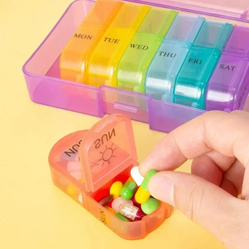 Pill Box 7 days Organizer 21 grids 3 Times One Day Portable Travel with Large Compartments for Vitamins Medicine Fish Oils Peaceful Pleasures Health and Wellness