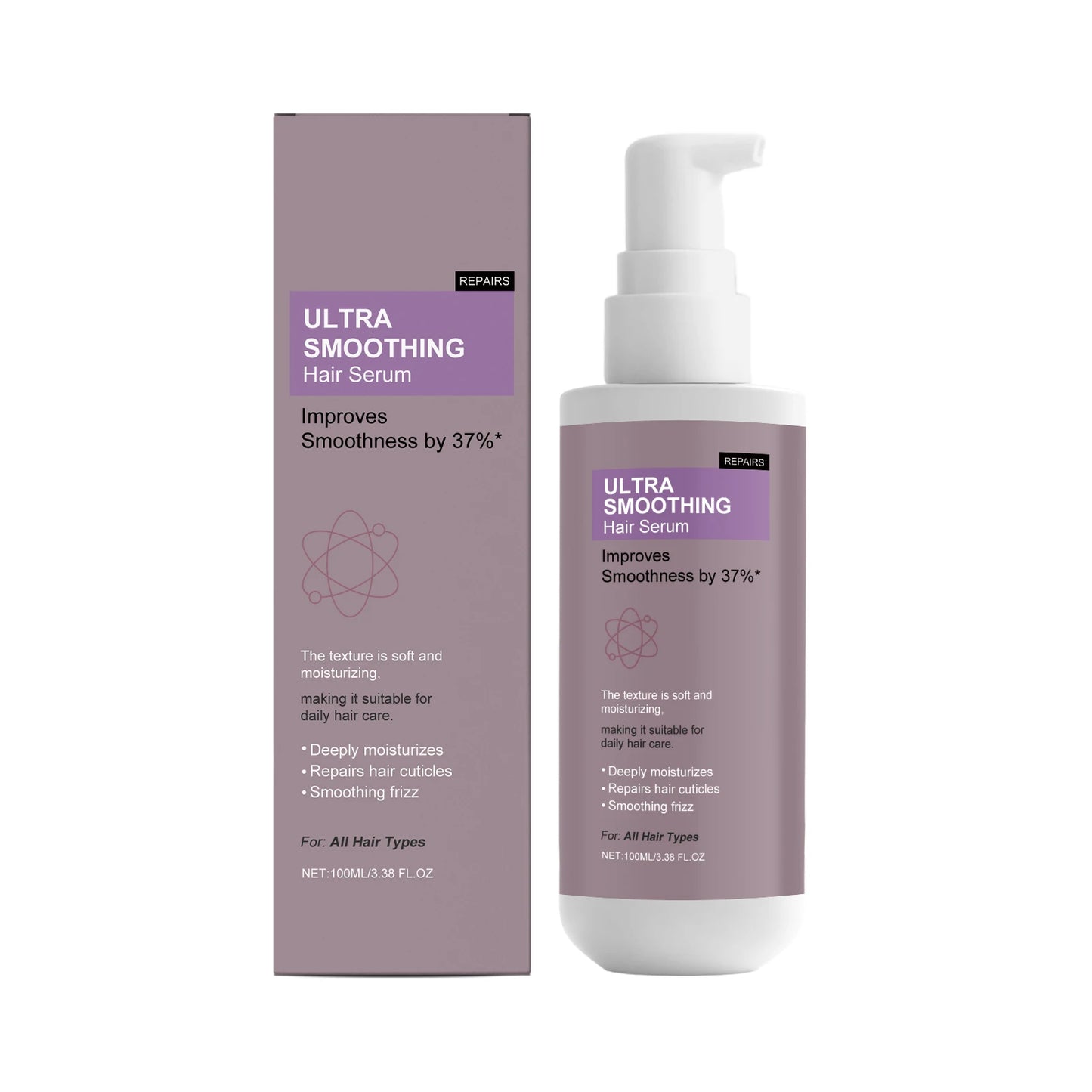 37% Smoothing Hair Serum for Dry & Frizzy Hair Anti-Frizz & Cuticle Repair Serum Prevent Hair Loss Reduce Breakage Hair Care Peaceful Pleasures Health and Wellness 100ml boxed