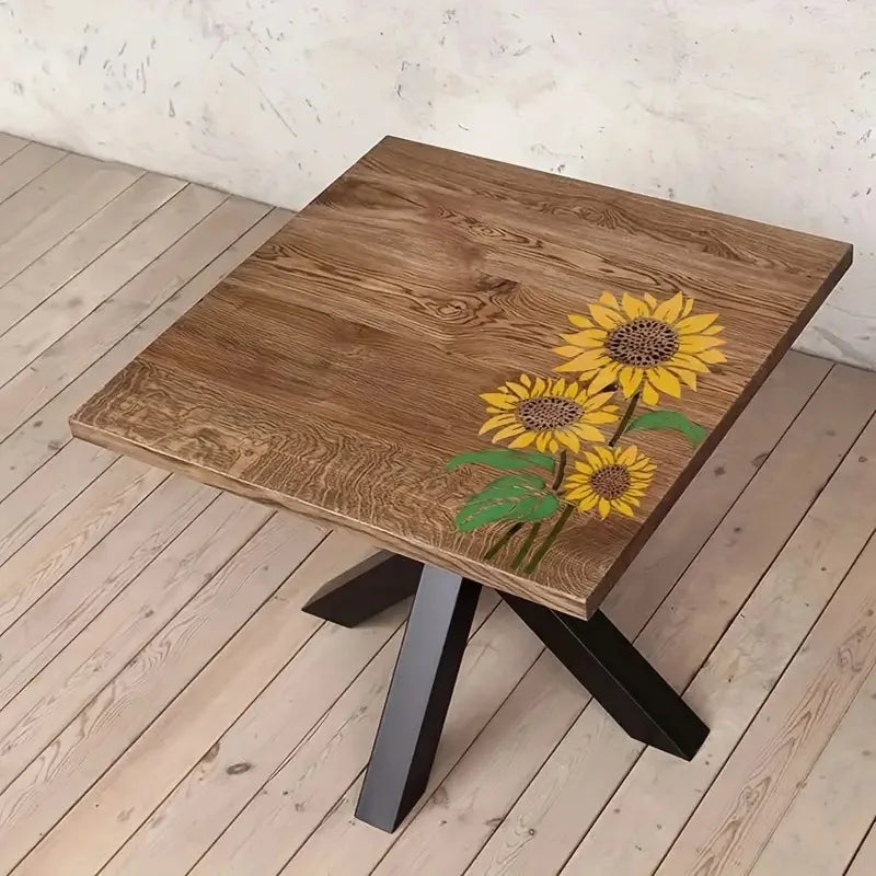 Washable Eco-friendly PET Sunflower Painting Stencil Kids Reusable