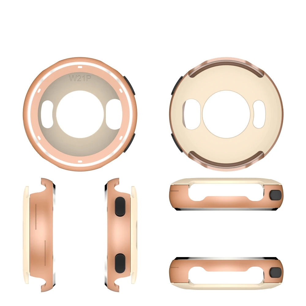 Anti-Drop Metal Case For Garmin Vivoactive 5/Active 5 Smartwatch Metal Case Bezel Case Solid Color Replacement Hard Case Peaceful Pleasures Health and Wellness Rose Gold