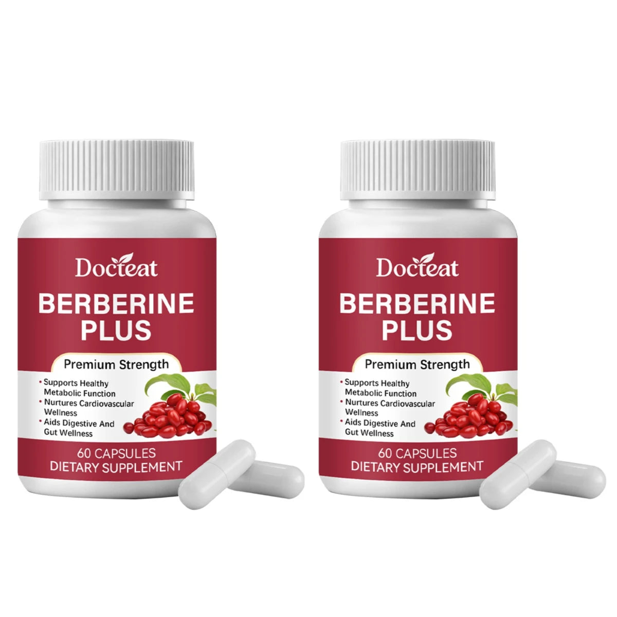 Berberine HCL Capsules with Turmeric, Ginger, Vitamin C & Zinc 60ct