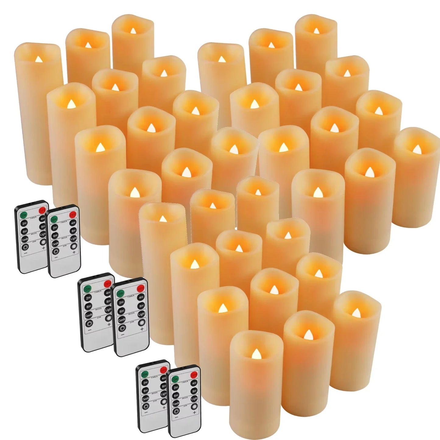 12-Pack LED Flameless Tea Light Candles with Remote & Timer