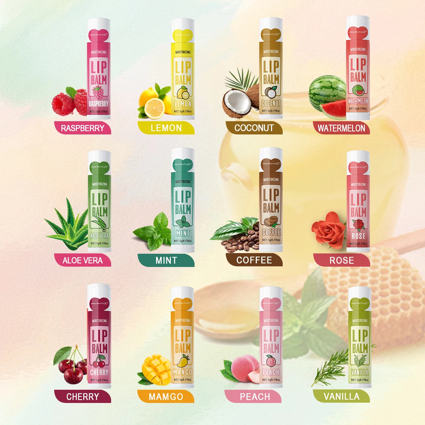 24PCS/box, Lip Balm Set, Moisturizing and Glossy, Easter Gift Set, Suitable for Dry Lips, Women's Gift Mother's Gift, Party Supp Peaceful Pleasures Health and Wellness