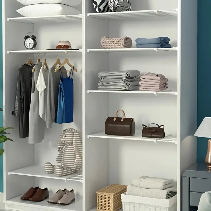 3-Piece Adjustable Storage Shelf Set - Heavy-Duty Plastic Construction, No Drilling Required, Space-Saving, White Modern Design, Adjustable Height, Suitable for Closet, Kitchen, Bathroom Organization - Easy to Install, Versat Peaceful Pleasures Health and Wellness