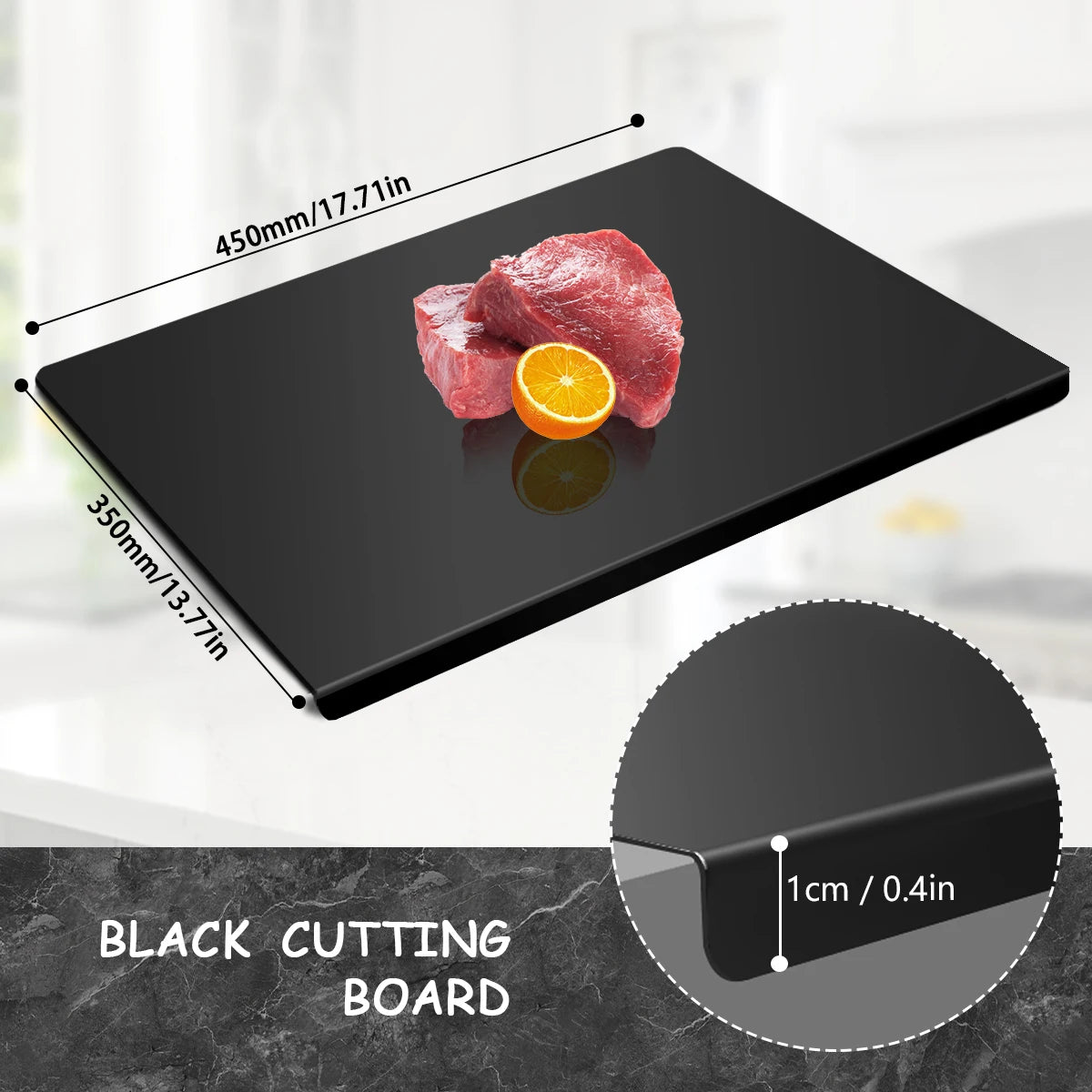 Acrylic Cutting Board With Lip Anti-slip Kitchen Cutting Chopping Boards Counter Countertop Protector Kitchen Accessories Peaceful Pleasures Health and Wellness