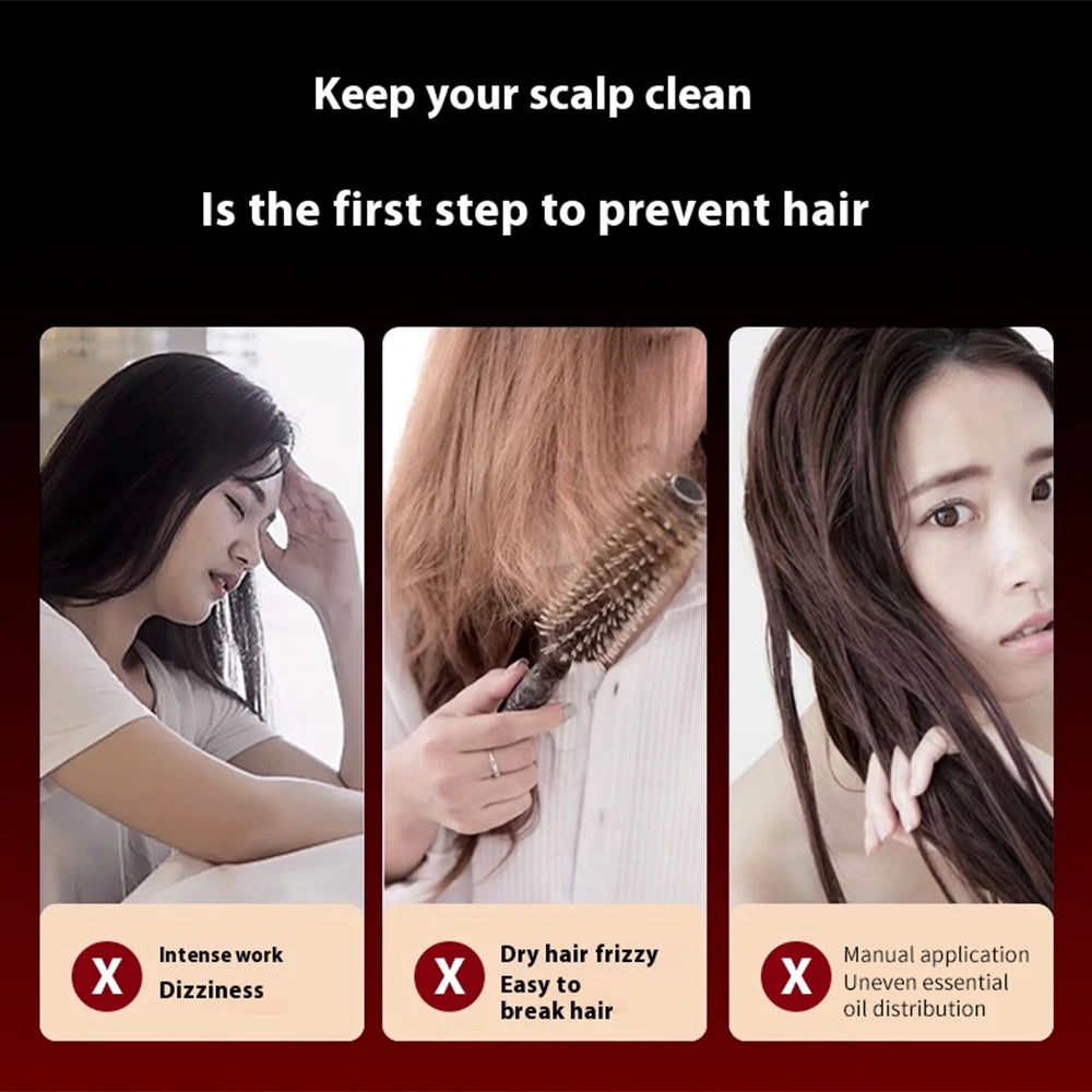 Electric Head Massager Hair Growth Comb Scalp Relax Massager 630nm Red Light Oil Applicator Anti-Hair Loss Hair Care Hairbrush Peaceful Pleasures Health and Wellness