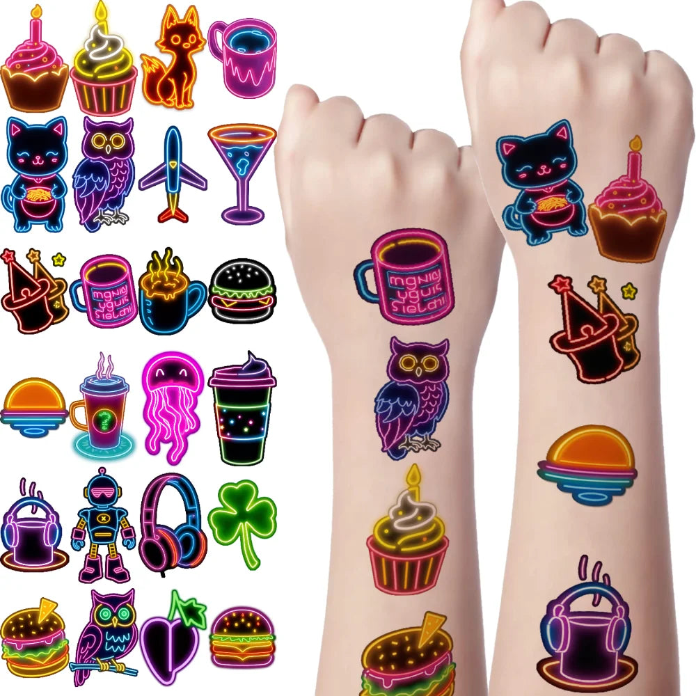 63-Piece Waterproof Temporary Tattoo Stickers – Fun Body Art