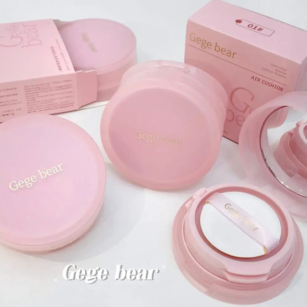 Ultra Breathable Gege Bear Dual-Layer Skin Tint Cushion Weightless Natural Finish Self-Adjusting Coverage 12H Comfort Long-Last Peaceful Pleasures Health and Wellness