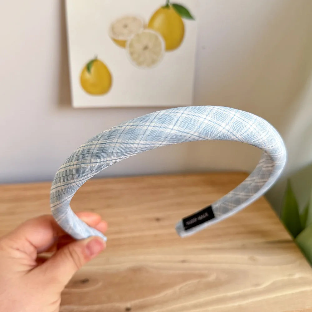 Sea Salt Hair Hoop Seaside Blue Striped Polka Dot Twill Fabric Sponge Headband Pressure Hair Accessories Daily Wear Decoration Peaceful Pleasures Health and Wellness