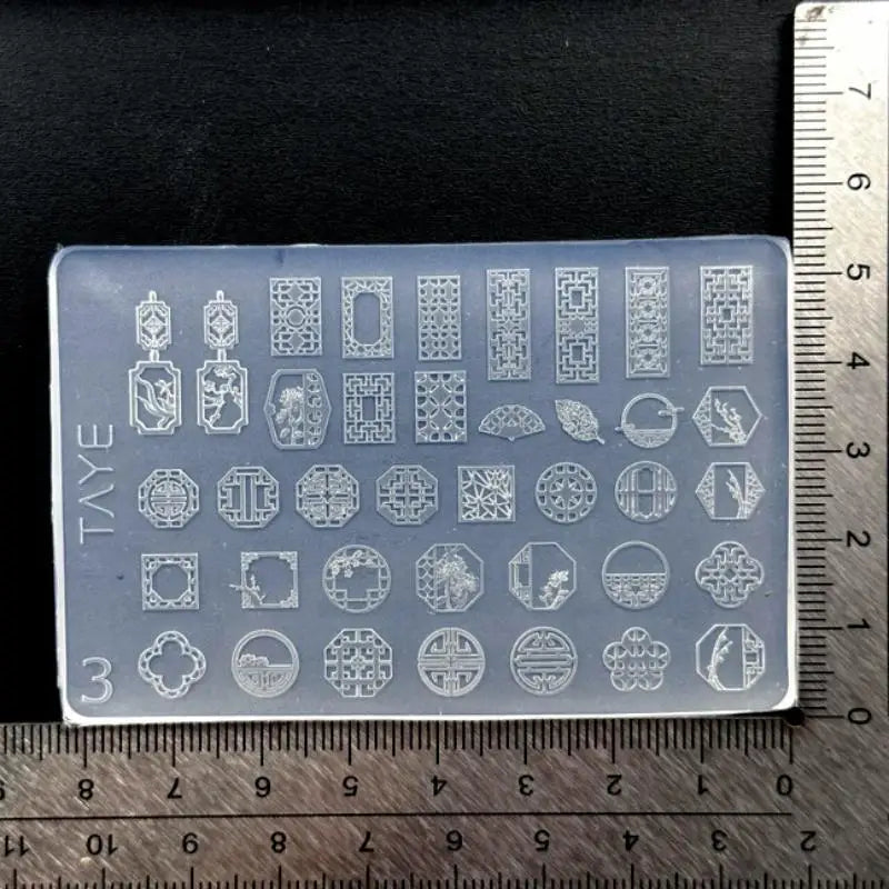 Vintage Flower Design 3D Nail Art Butterfly Mold, DIY Clear Silicone, Floral Frame Relief Manicure Tool Peaceful Pleasures Health and Wellness A3