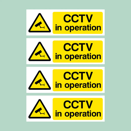 4pcs 150mm x 50mm Warning CCTV Security Camera Sticker For Car Home Peaceful Pleasures Health and Wellness Default Title