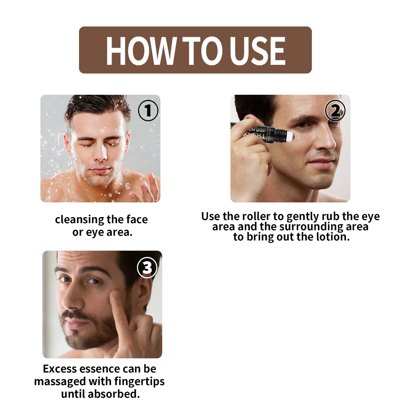 Men's Retinol Eye Cream Roller – Firm, Brighten & De-Puff