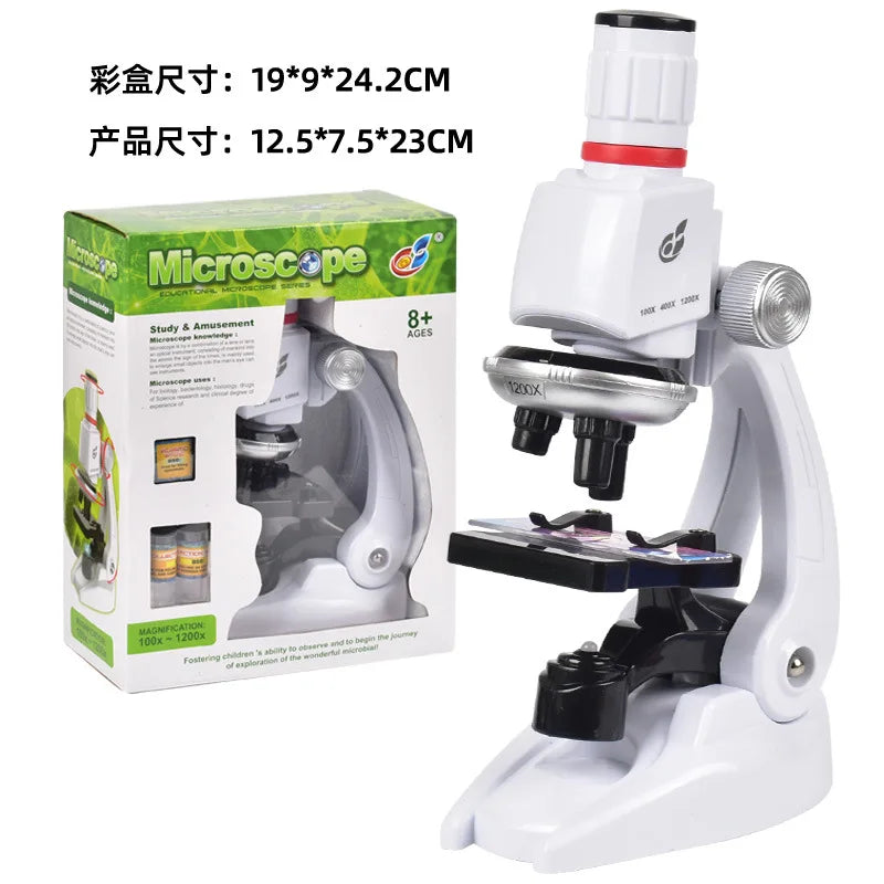 Children Microscope Biology Lab Led School Science Experiment Kit Education Scientific Toys Gifts for Kids Scientist Peaceful Pleasures Health and Wellness C2155