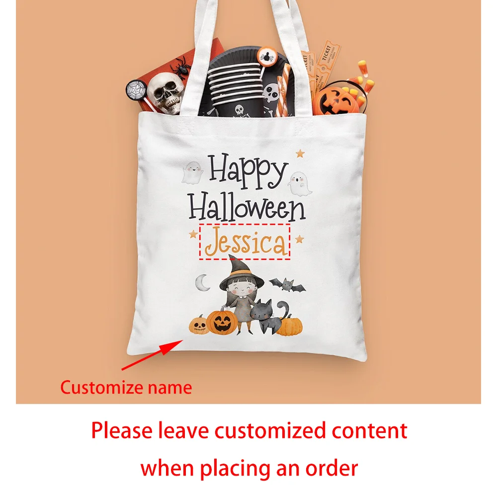 Custom Halloween Trick or Treat Bag for Kids | Personalized Tote