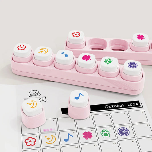 6-in-1 Cartoon Stamp Scrapbooking Journal Stickers DIY Collection Peaceful Pleasures Health and Wellness A