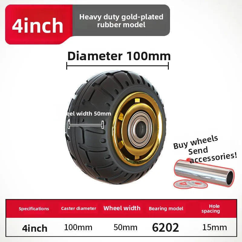 Universal Mute Caster 3/4/5 Inch – Soft Rubber Furniture Wheel