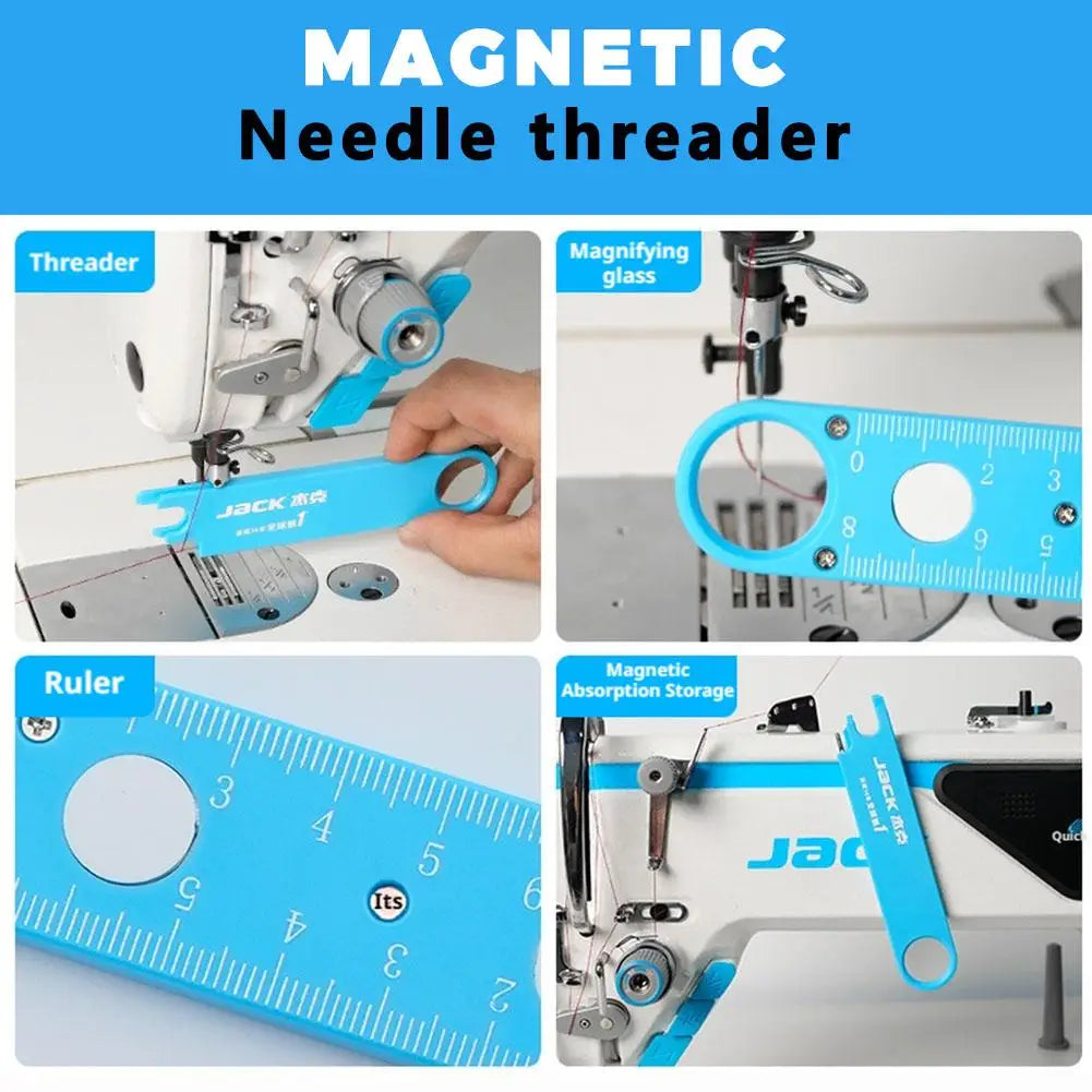 Magnetic Needle Threader with Magnifier & Ruler – Sewing Tool