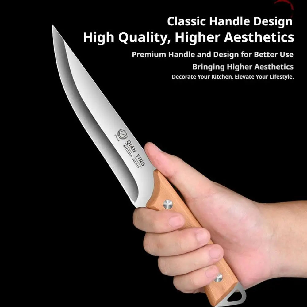 Professional Boning Knife | Stainless Steel & Wood Handle + Sheath