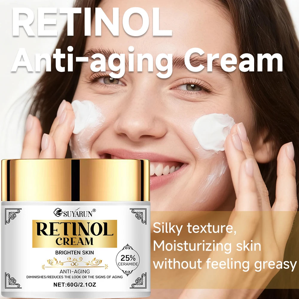 SUYARUN Retinol Anti-Aging Face Cream - Intense Hydration & Wrinkle Reduction, Vitamin Enriched Moisturizer for All Skin Types. Peaceful Pleasures Health and Wellness