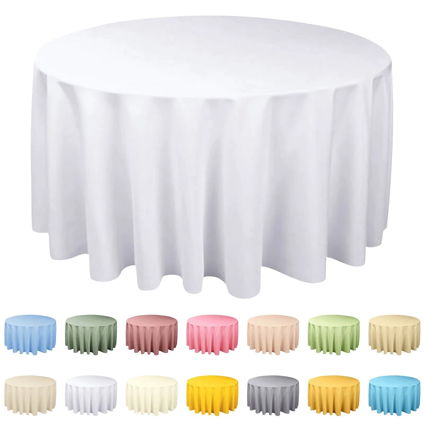 Round Satin Tablecloth – Water-Resistant Wedding & Banquet Cover