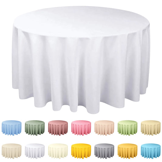 Round Satin Tablecloth – Water-Resistant Wedding & Banquet Cover Round Satin Tablecloth Peaceful Pleasures Health and Wellness