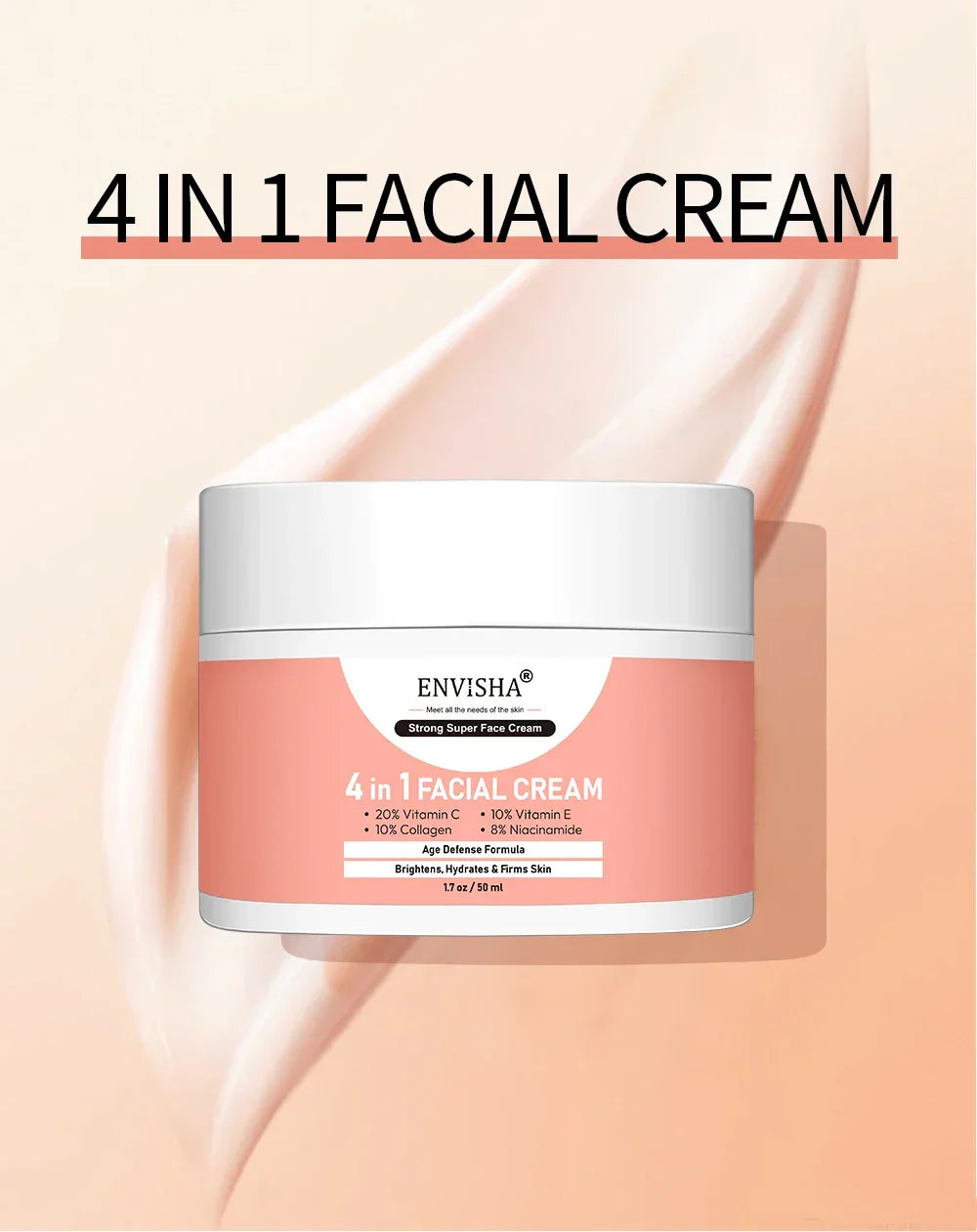 ENVISHA Collagen Face Cream – Niacinamide & Hyaluronic Acid Peaceful Pleasures Health and Wellness