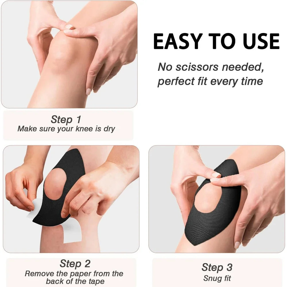 10PCS Kinesiology Tape for Knees- Waterproof Sport Knees Tape - Elastic Breathable Latex-Free Athletic Tape for Fitness Running Peaceful Pleasures Health and Wellness