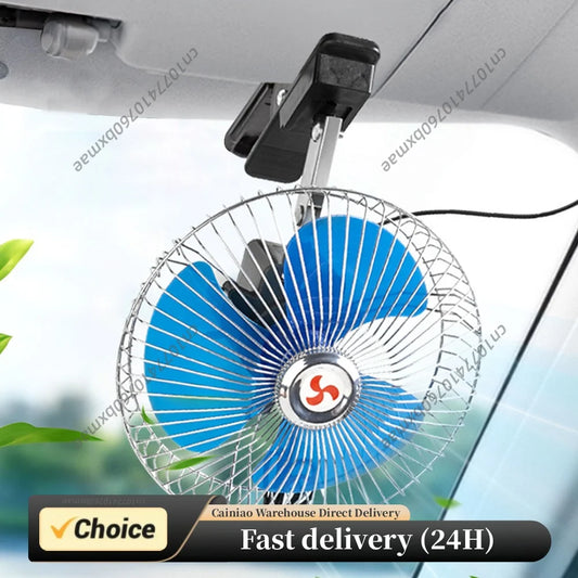 DC Desk Fan Auto Oscillating Head Portable Oscillating Fans 2-Speed Heavy Duty Cars Fans Clip-On for RV Truck SUV and Vehicles Peaceful Pleasures Health and Wellness