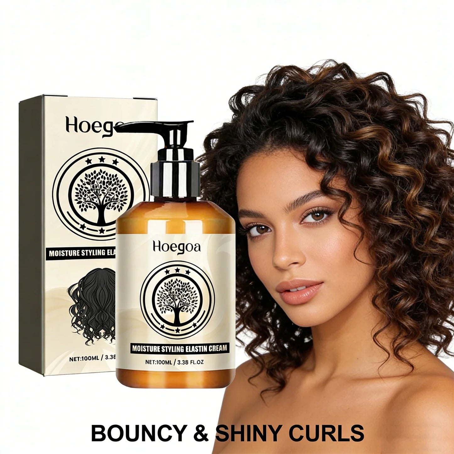 HOEGOA Elastin Curl Cream – Volume, Moisture & Frizz Control