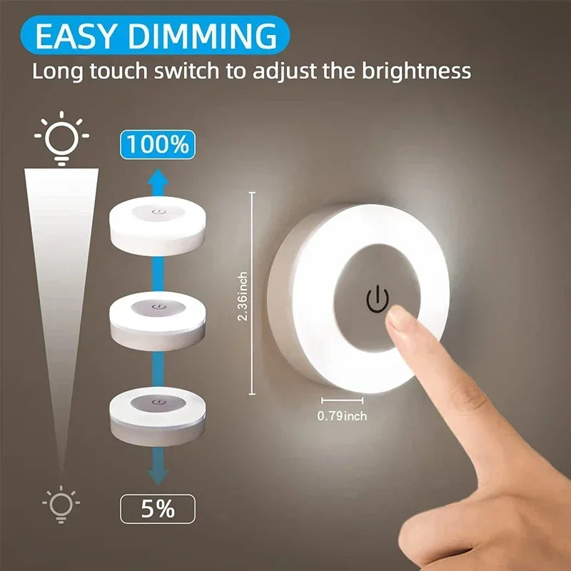LED Touch Night Light USB Rechargeable | 3-Mode Dimmer Lamp