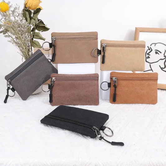 Canvas Mini Coin Wallet – Zipper Purse & Card Holder Mini Coin Wallet Oasis Select