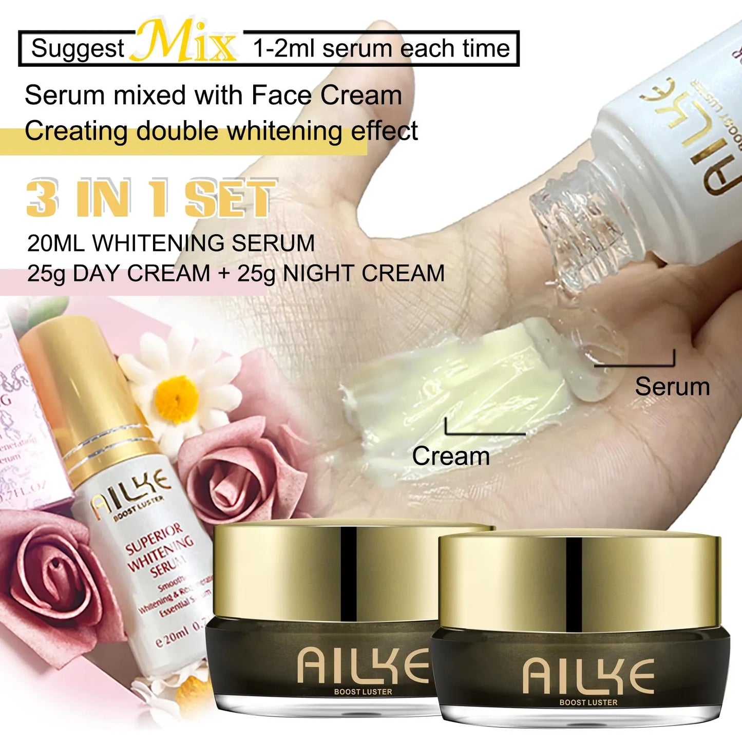AILKE Whitening Face Cream with Collagen & Glutathione – Day & Night Peaceful Pleasures Health and Wellness CREAM AND SERUM GERMANY