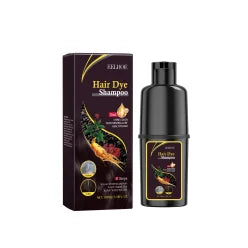 Black Hair Dye Shampoo (Silver Gray) Gentle and Non-Irritating, Moisturizes Scalp, Easy Color Change Hair Shampoo Peaceful Pleasures Health and Wellness 05
