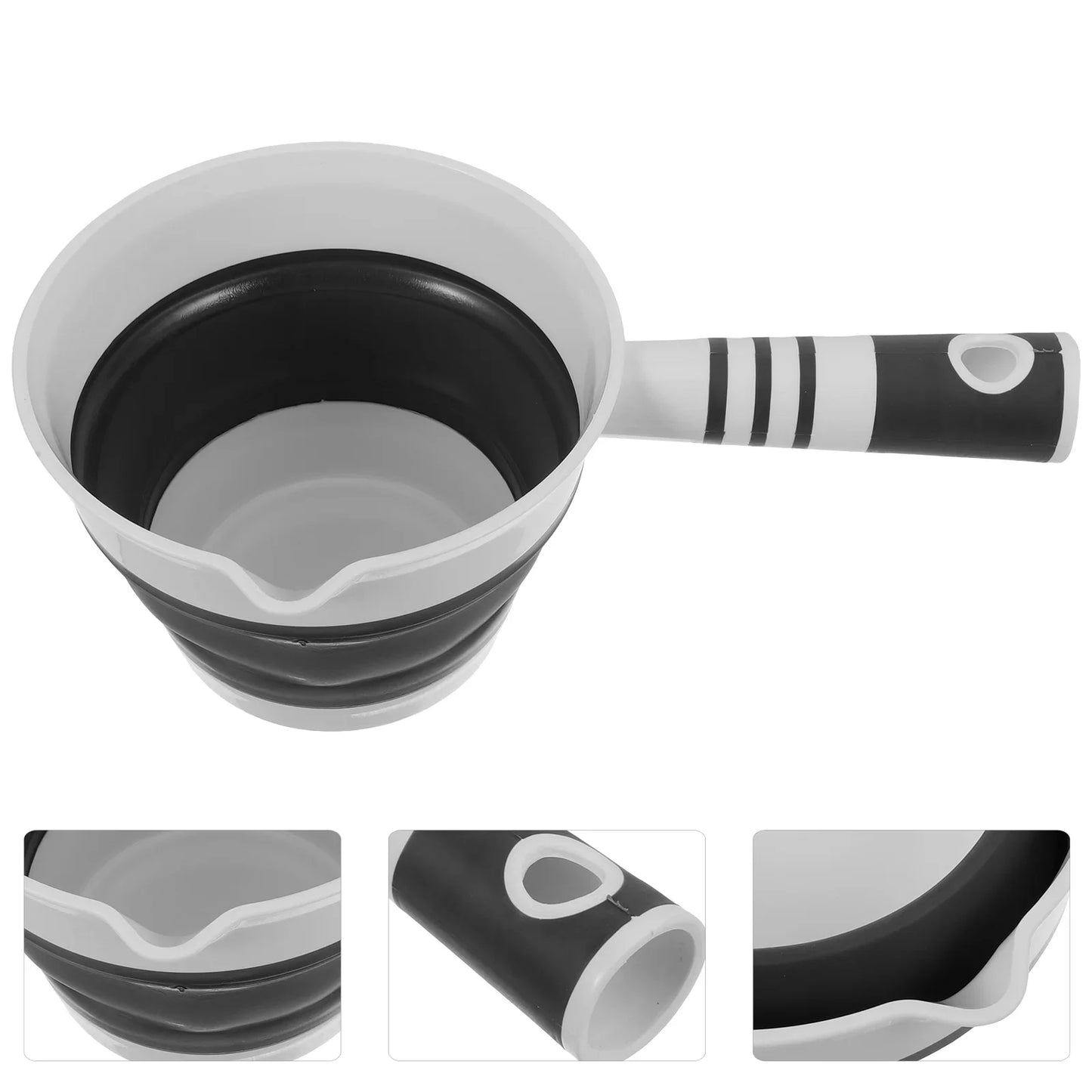 Portable Folding Water Ladle Kitchen Bathroom Bathing Hair Washing Silica fruits vegetables Water Scoop Collapsible Travel Spoon Peaceful Pleasures Health and Wellness