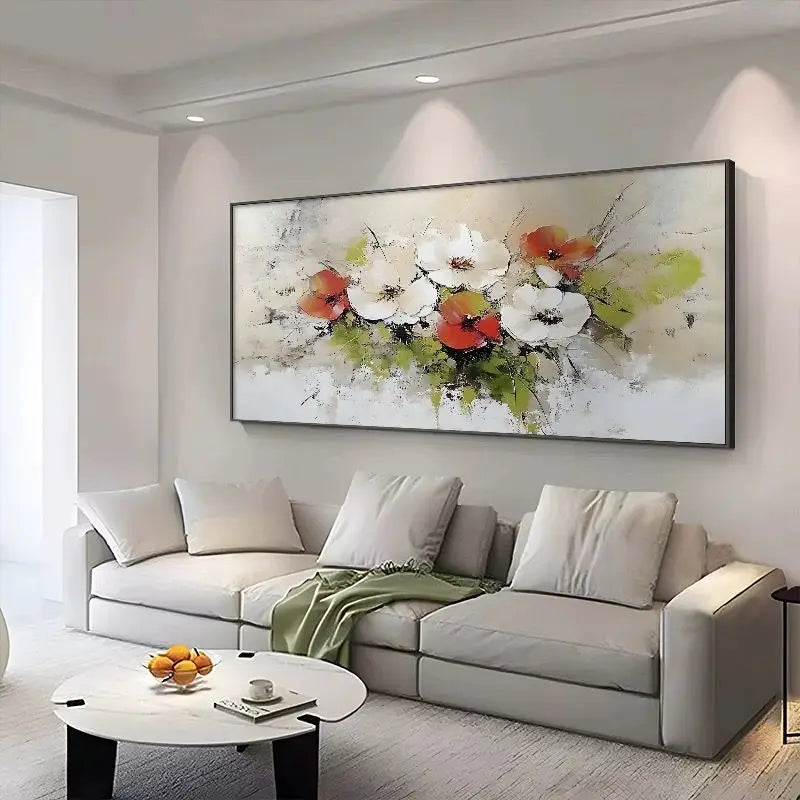 Modern 3D Abstract Plant Flower Pure Hand Drawn Oil Painting,Picture for Living Room Bedroom,Sofa Background Decoration Painting Peaceful Pleasures Health and Wellness