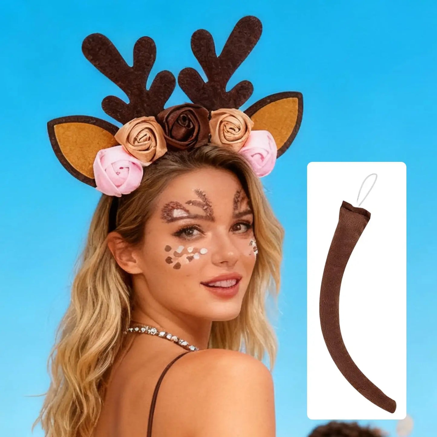 Deer Antler Headband & Tail Set | Christmas Cosplay Costume