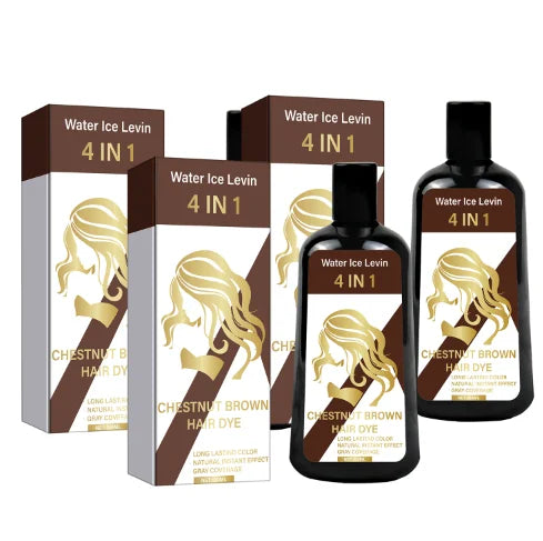 4-in-1 Chestnut Brown Hair Dye Shampoo – Gray Coverage & Ginseng