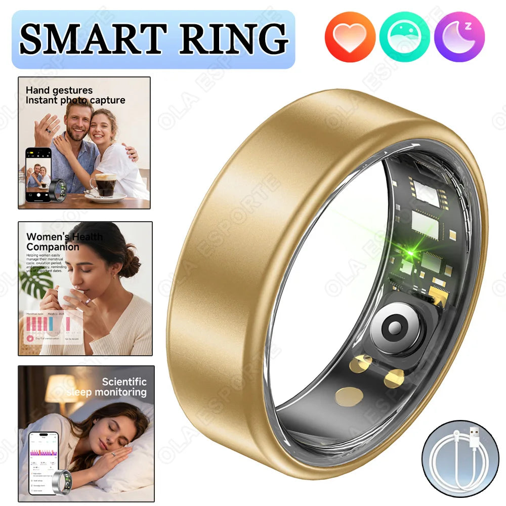 Smart Ring – Heart Rate, SpO₂ & Sleep Tracker | IP68 Waterproof