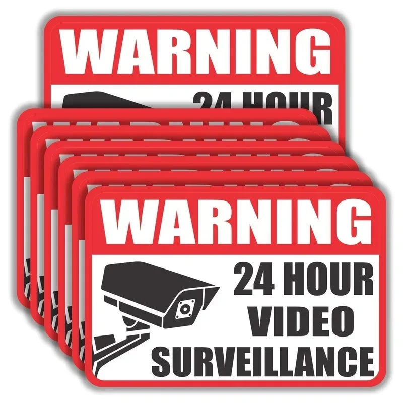 4"*6" 6PCs Video Surveillance Sign Sticker, Vinyl Decals Peaceful Pleasures Health and Wellness