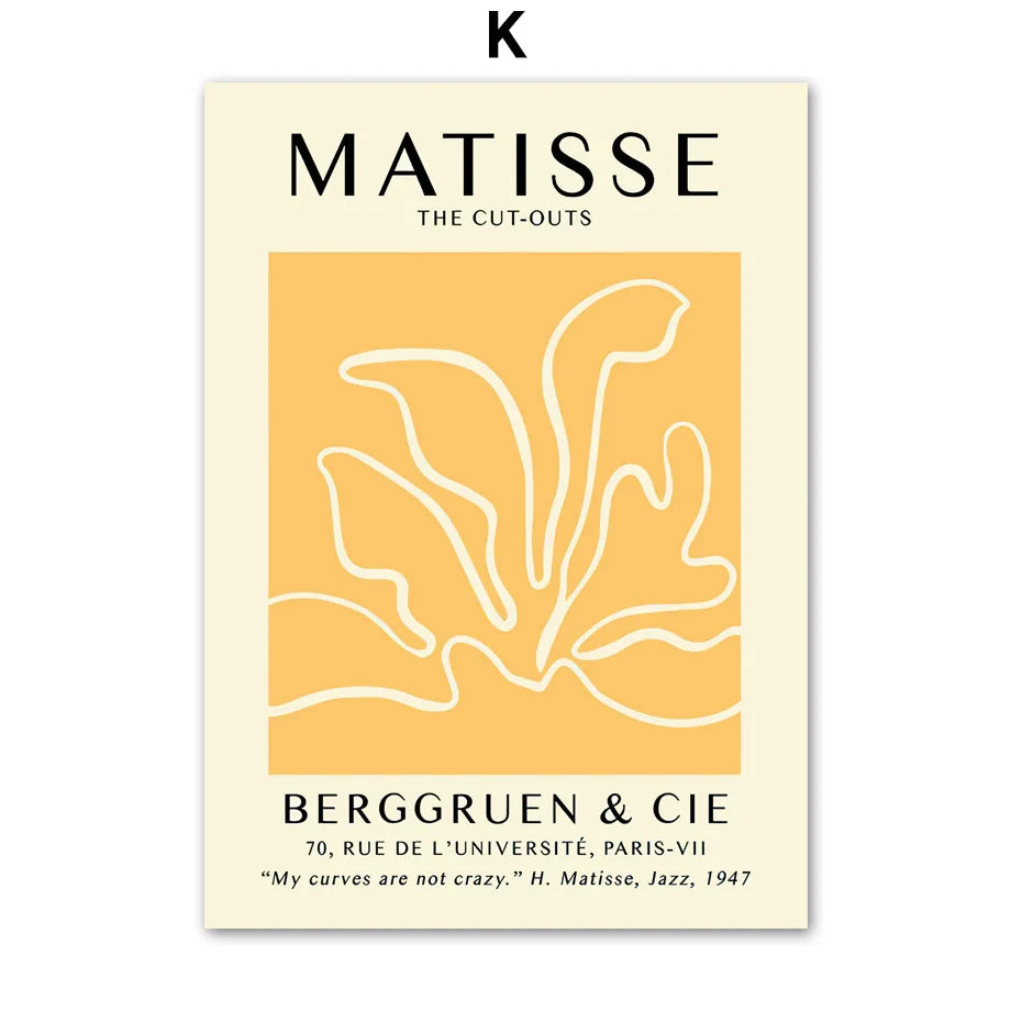 Sage Green Matisse Abstract Flower Canvas Wall Art Print