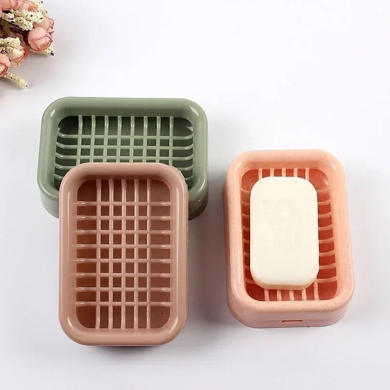 Home and daily necessities double-layer draining soap box, bathroom soap rack, soap drainage rack, bathroom storage small box Peaceful Pleasures Health and Wellness