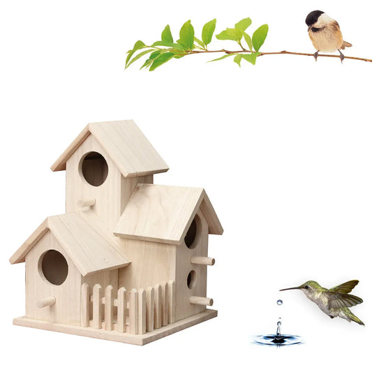 Wooden Hanging Birdhouse | Outdoor Garden Bird Nest Box Hanging Birdhouse Peaceful Pleasures Health and Wellness A